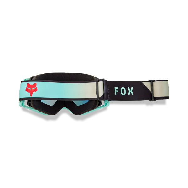 side view of turquoise goggles showing fleece-lined foam and tear-off post | Available at BTO Sports.