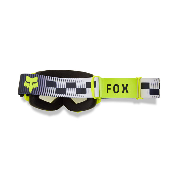 side view of flo yellow goggles showing fleece-lined foam and tear-off post | Available at BTO Sports.