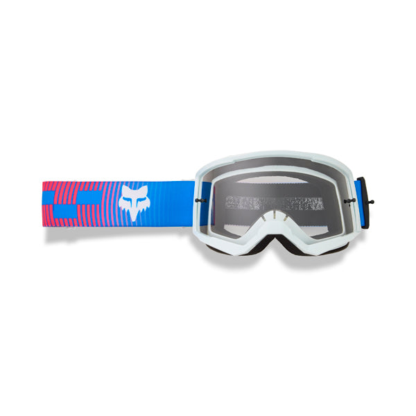 front view of Fox Racing Main Collect Goggles in white with mirrored lens and VLS frame | Available at BTO Sports.