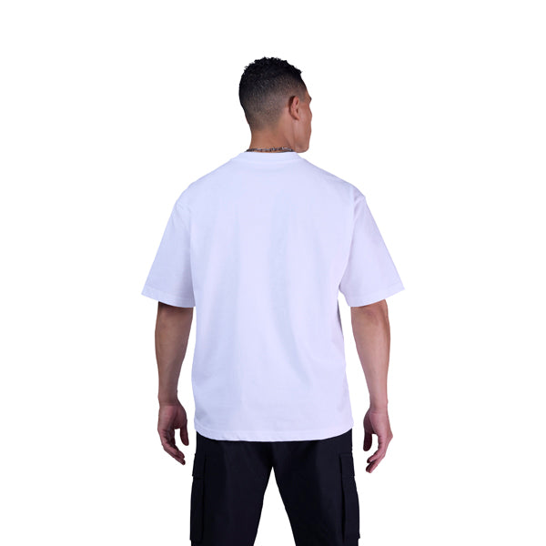 High-resolution studio image of Fox Racing Image Cosmo Oversized Tee; showing tee fit, printed graphics, and crew neckline; SKU 36450-008-S; Sizes: S-2XL
