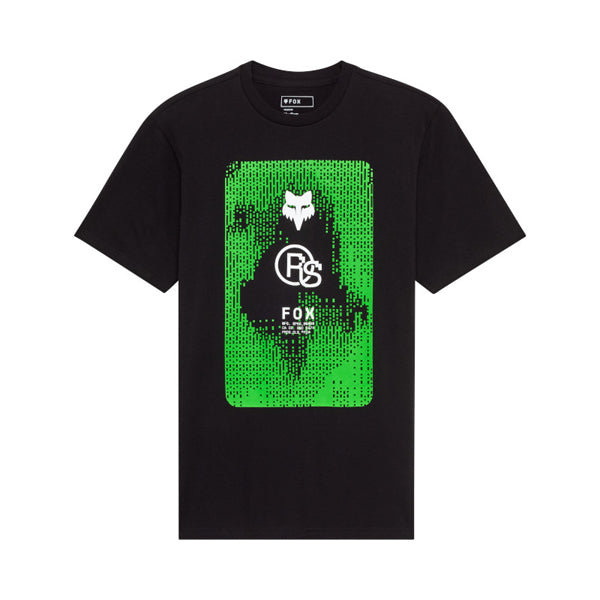 Crisp studio image on a white background of Fox Racing RS Premium Tee; showing tee fit, printed graphics, and crew neckline; SKU 36453-003-S