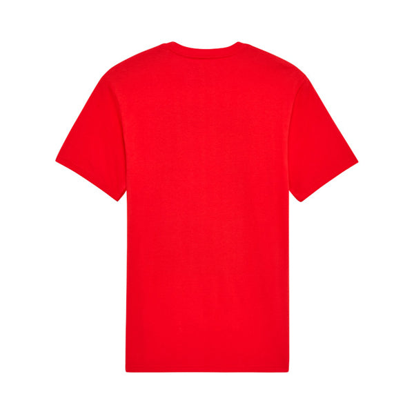 Professional studio photo of Fox Racing RS Premium Tee; showing tee fit, printed graphics, and crew neckline; SKU 36453-003-S; Colors: Red, Black