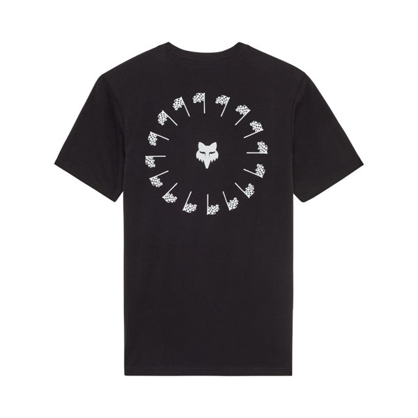 Crisp studio image on a white background of Fox Racing Winners Circle Premium Tee; showing tee fit, printed graphics, and crew neckline; SKU 36456-099-S