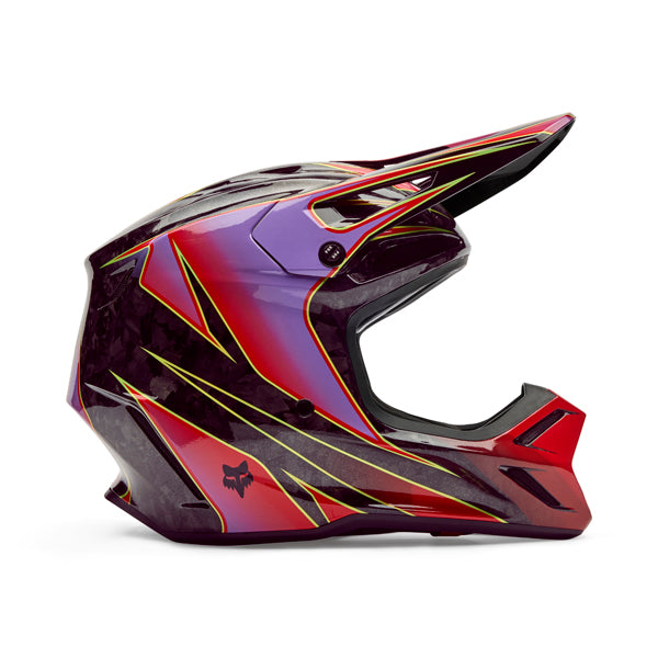Image of Fox Racing - V3 RS Canvas Helmet | SKU 36926-003 | Colors: Red, Aqua | Sizes: XS to 2X | Available at BTO Sports
