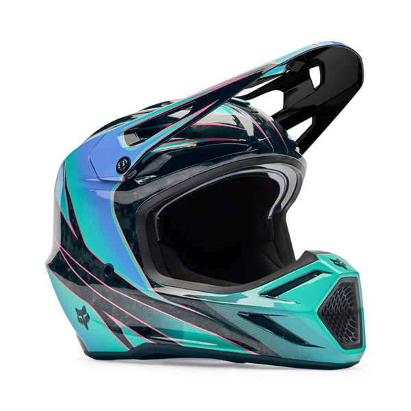 Image of Fox Racing - V3 RS Canvas Helmet | SKU 36926-003 | Colors: Red, Aqua | Sizes: XS to 2X | Available at BTO Sports