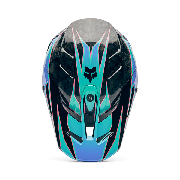 Image of Fox Racing - V3 RS Canvas Helmet | SKU 36926-003 | Colors: Red, Aqua | Sizes: XS to 2X | Available at BTO Sports