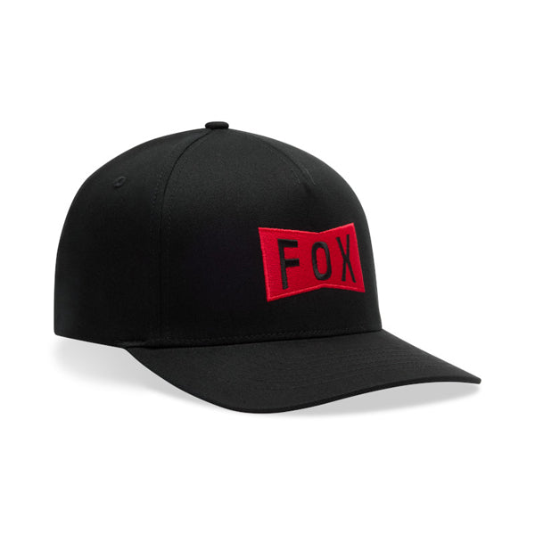 Fox Racing Typeface Flexfit Hat SKU:37616-001-S/M – product image – Colors: Black | Sizes: SM/MD | Available at BTO Sports