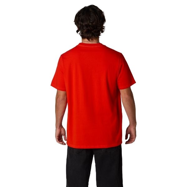 Studio photo on a white background of Fox Racing Honda 195 Original Tee; showing tee fit, printed graphics, and crew neckline; SKU 38275-001-S