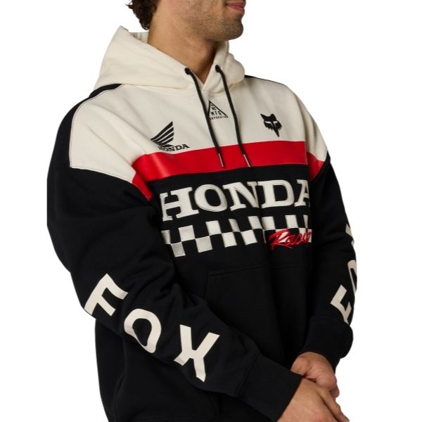 38276-001-S, Fox Racing, Honda Heavyweight Pullover Hoodie, Black, Sizes SM, MD, LG, XL product photo - alternate view