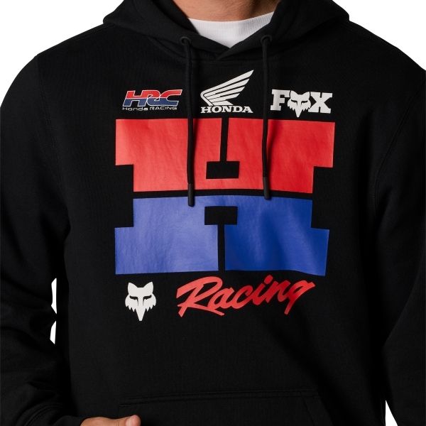 38277-244-S, Fox Racing, Honda Pullover Hoodie, Black, Off White, Sizes SM, MD, LG, XL product photo