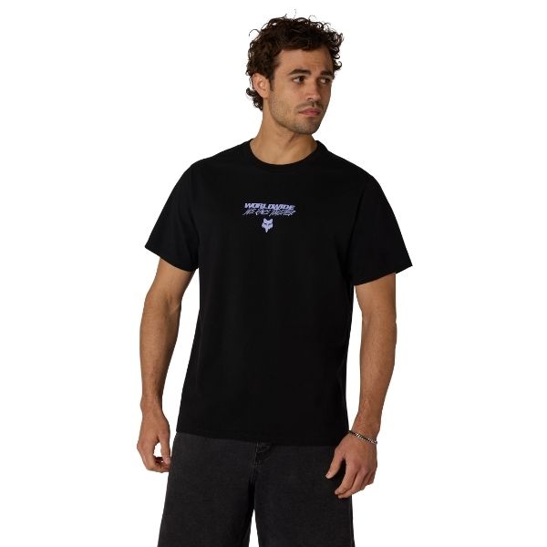 Studio photo on a white background of Fox Racing Pro Circuit Oversized Tee; showing tee fit, printed graphics, and crew neckline; SKU 38303-001-S