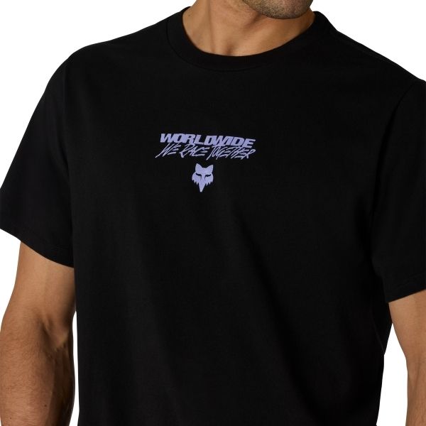 Professional studio photo of Fox Racing Pro Circuit Oversized Tee; showing tee fit, printed graphics, and crew neckline; SKU 38303-001-S; Colors: Black