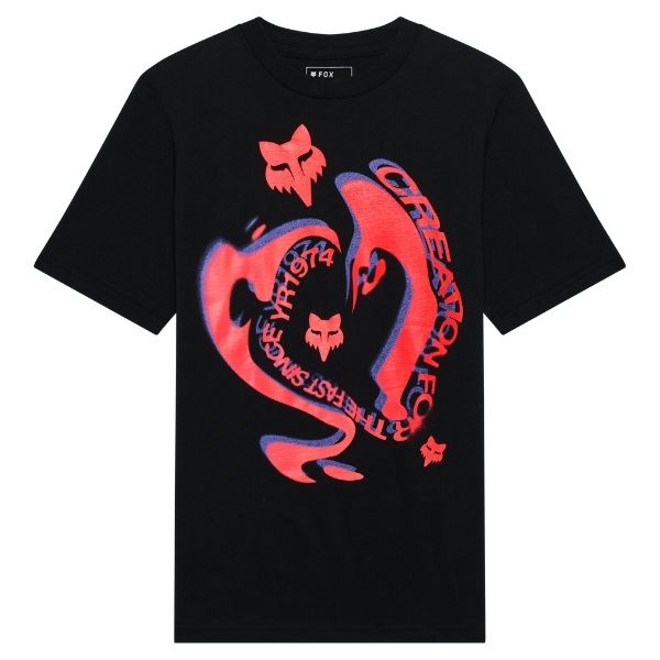 High-resolution studio image of Fox Racing Vision Tee (Youth); showing tee fit, printed graphics, and crew neckline; SKU 38436-D95-YS; Colors: Oxford