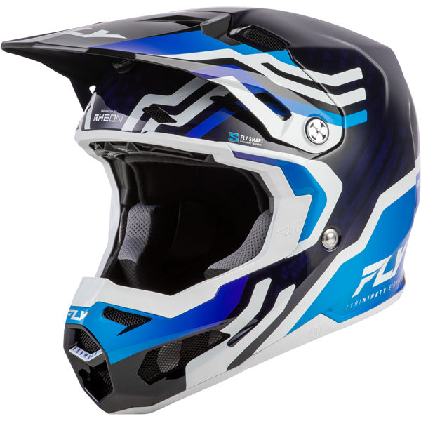 Studio view of fly racing formula s carbon byte helmet, in red carbon and red and grey, on a white studio background, | Fly Racing - Formula S Carbon Byte Helmet | SKU 73-4450 | Colors: Black Carbon/Grey/Silver, Blue Carbon/Blue/White, Black Carbon/Teal/Lime, Red Carbon/Red/Grey | Sizes: XS to 2X | Available at BTO Sports