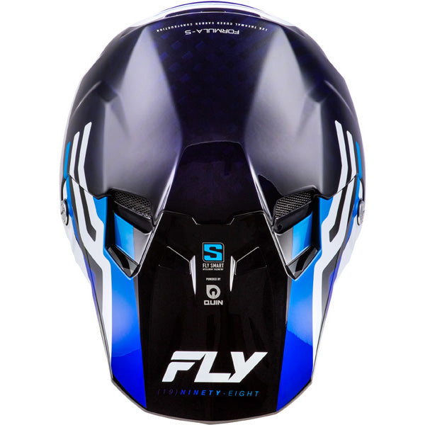 Studio view of fly racing formula s carbon byte helmet, in red carbon and red and grey, on a white studio background, | Fly Racing - Formula S Carbon Byte Helmet | SKU 73-4450 | Colors: Black Carbon/Grey/Silver, Blue Carbon/Blue/White, Black Carbon/Teal/Lime, Red Carbon/Red/Grey | Sizes: XS to 2X | Available at BTO Sports