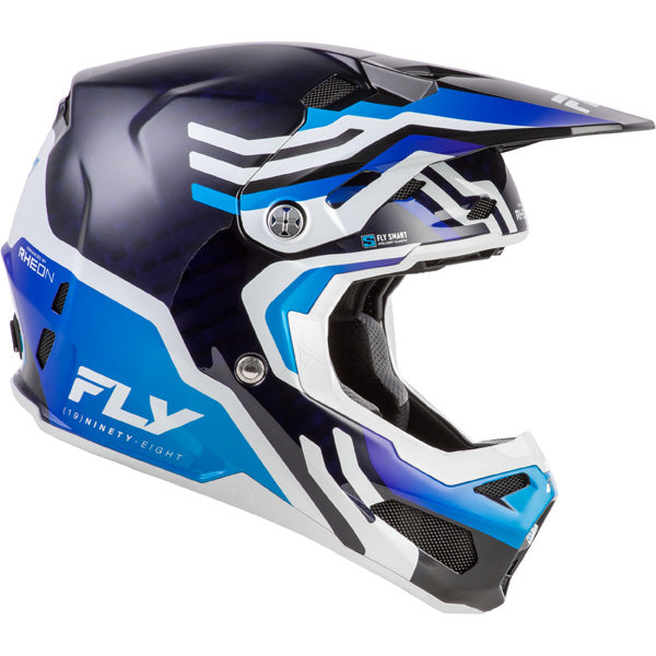 Studio view of fly racing formula s carbon byte helmet, in red carbon and red and grey, on a white studio background, | Fly Racing - Formula S Carbon Byte Helmet | SKU 73-4450 | Colors: Black Carbon/Grey/Silver, Blue Carbon/Blue/White, Black Carbon/Teal/Lime, Red Carbon/Red/Grey | Sizes: XS to 2X | Available at BTO Sports