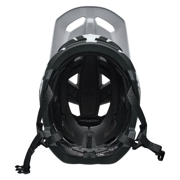 Fox Racing Speedframe Charge Helmet (MTB) (Youth) in Sky Blue, front view, with the visor, wide goggle opening, vented chin bar, and brow vents centered in the frame. Available options—Color: Black, Red, Sky Blue.