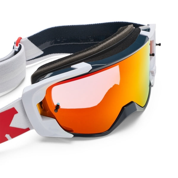 Fox Racing Vue Core Vivid Goggles in Neon Pink, inside view of the foam-lined eye opening, with the contoured foam face seal, nose opening, inner lens surface, and strap anchors. Available options—Color: Black, HiViz Yellow, Dark Shadow, Red, Purple Lava, Neon Pink.