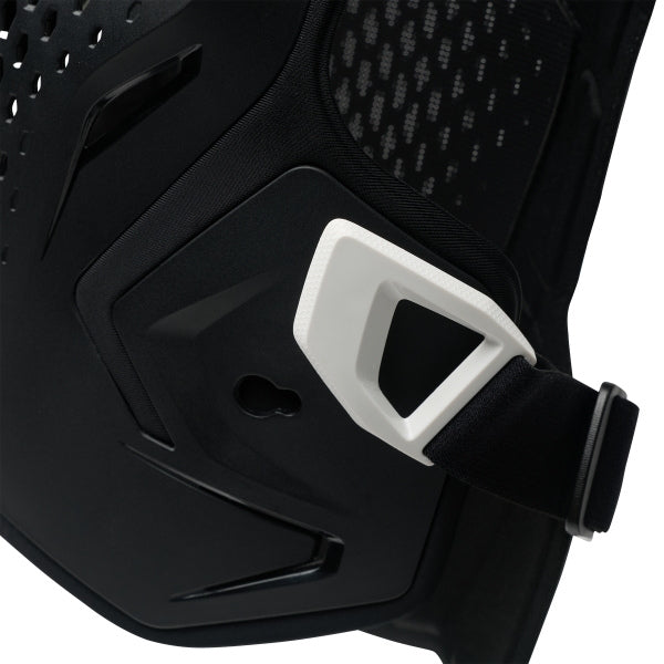 Fox Racing R3 Chest Guard (Youth) in Pink, rear view, with perforated molded chest and back plates, shoulder caps, side coverage, adjustable buckles, and centered Fox logo. Available options—Color: Black, White, Pink.