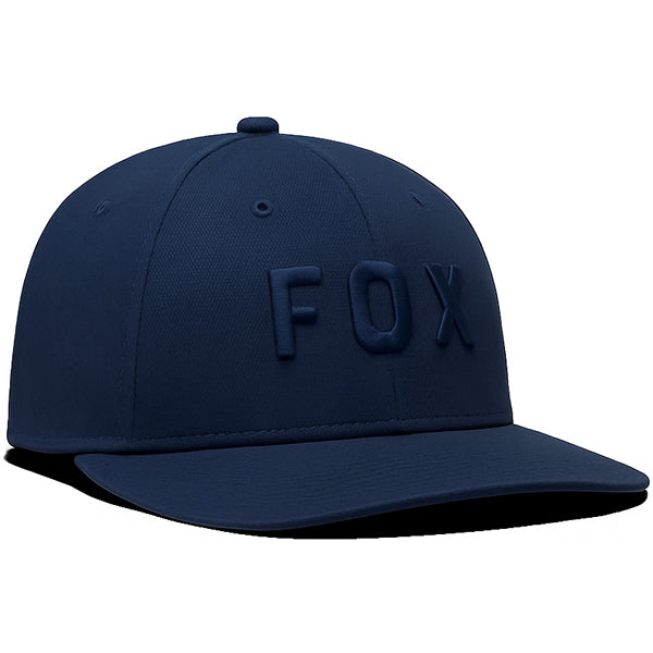 front product image of Fox Racing Low Profile 9 Hat in Navy showing low-profile curved bill moto hat design, | Available at BTO Sports