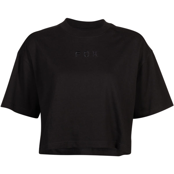 Fox Racing Wordmark Premium Crop Tee mountain bike gear in White detail view sku 31984-008