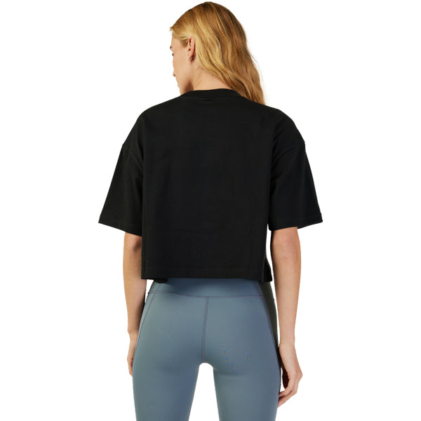Fox Racing Wordmark Premium Crop Tee mountain bike gear in Black detail view sku 31984-008 - alternate view