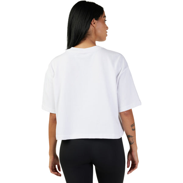 Fox Racing Wordmark Premium Crop Tee mountain bike gear in White detail view sku 31984-008