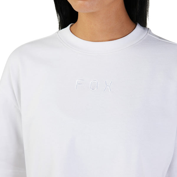 Fox Racing Wordmark Premium Crop Tee mountain bike gear in White detail view sku 31984-008