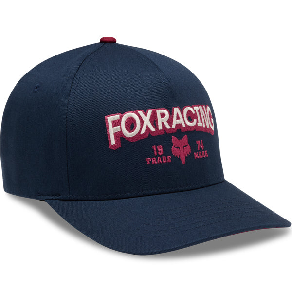 Fox Racing Bold Flexfit Hat mountain bike gear in Midnight detail view sku 38440-329