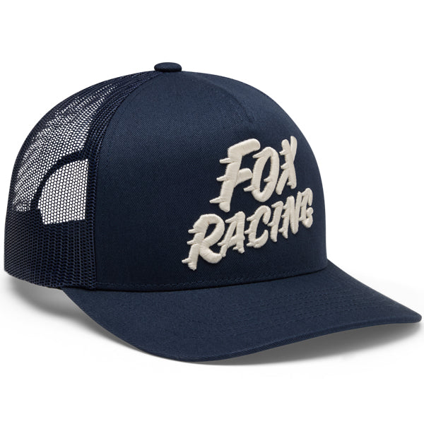 Fox Racing Speed Mesh Trucker Hat mountain bike gear in Midnight detail view sku 38467-329