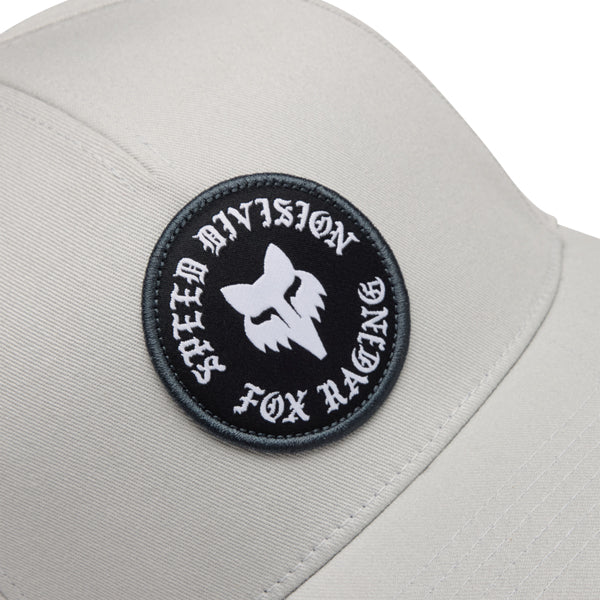 Fox Racing Badge Flexfit Hat mountain bike gear in Cabernet detail view sku 38469-097