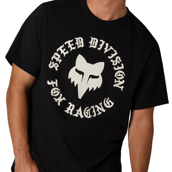 Fox Racing Badge 195 Original Tee mountain bike gear in Black detail view sku 38493-097