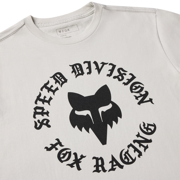 Fox Racing Badge 195 Original Tee mountain bike gear in Light Grey detail view sku 38493-097