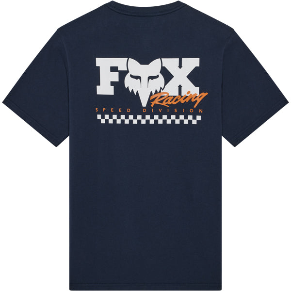 Fox Racing Checker 195 Original Tee mountain bike gear in Midnight detail view sku 38496-329