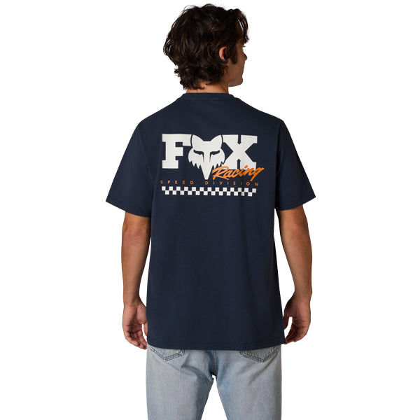 Fox Racing Checker 195 Original Tee mountain bike gear in Midnight detail view sku 38496-329