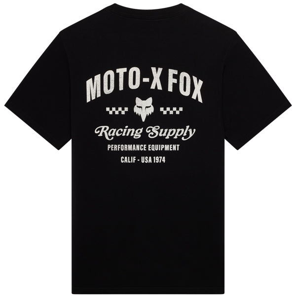 Fox Racing Supply 195 Original Tee mountain bike gear in Black detail view sku 38502-001
