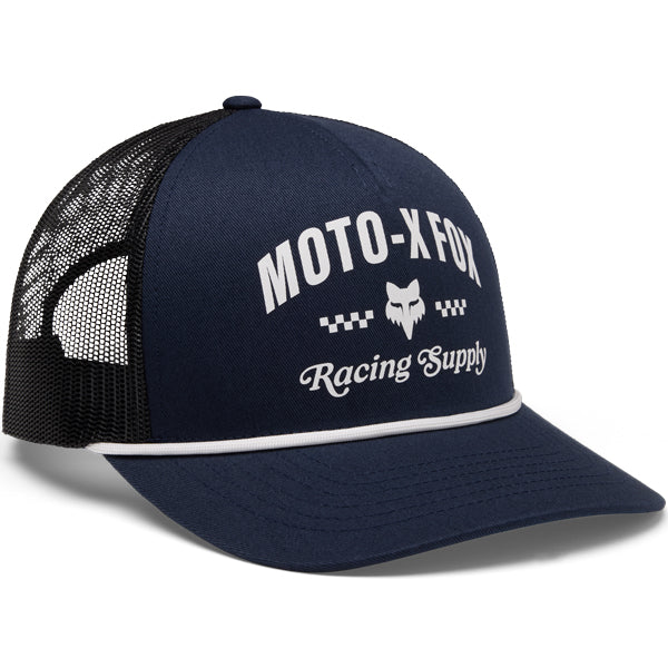 Fox Racing Supply Mesh Rope Trucker Hat mountain bike gear detail view sku 38520-001