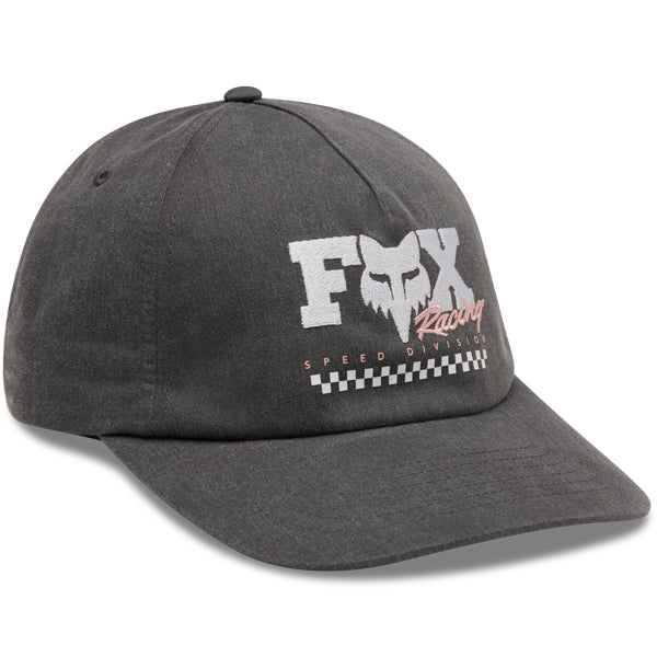 Fox Racing Checker Adjustable Hat mountain bike gear in Pewter detail view sku 38521-052