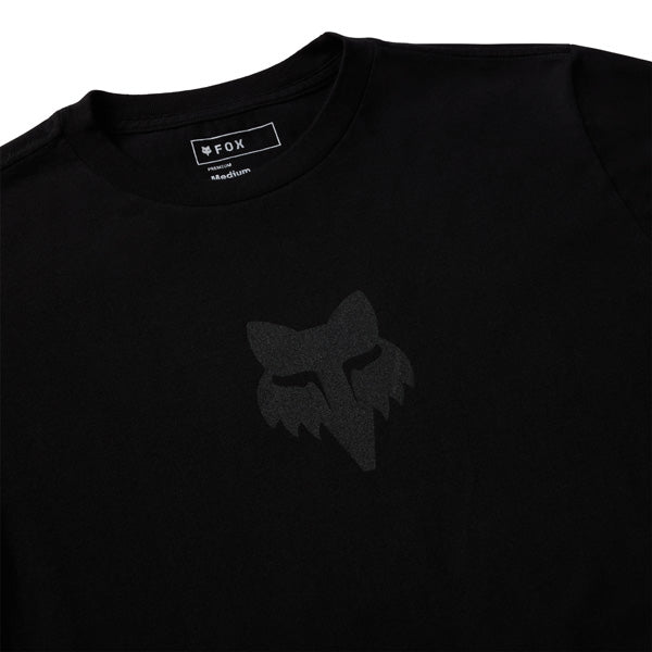 Fox Racing Fox Head 195 Original Tee mountain bike gear in Black/Black detail view sku 39402-001