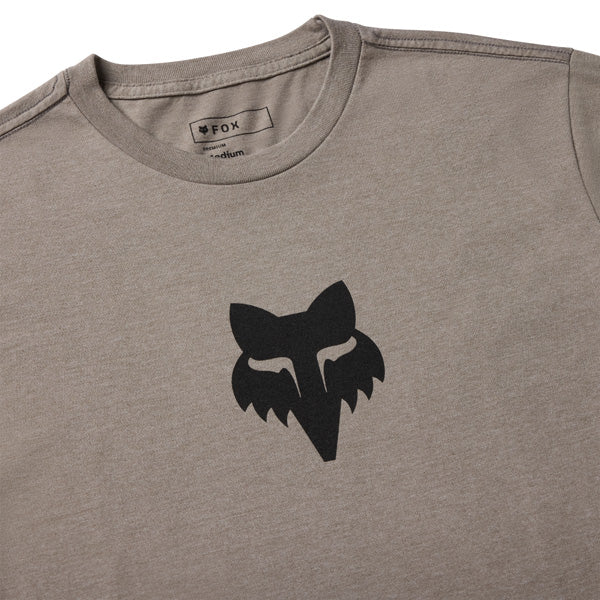 Fox Racing Fox Head 195 Original Tee mountain bike gear in Heather Graphite detail view sku 39402-001