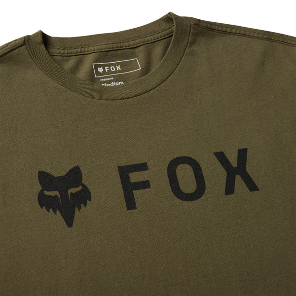 Fox Racing Absolute 195 Original Tee mountain bike gear in Olive Green detail view sku 39404-001