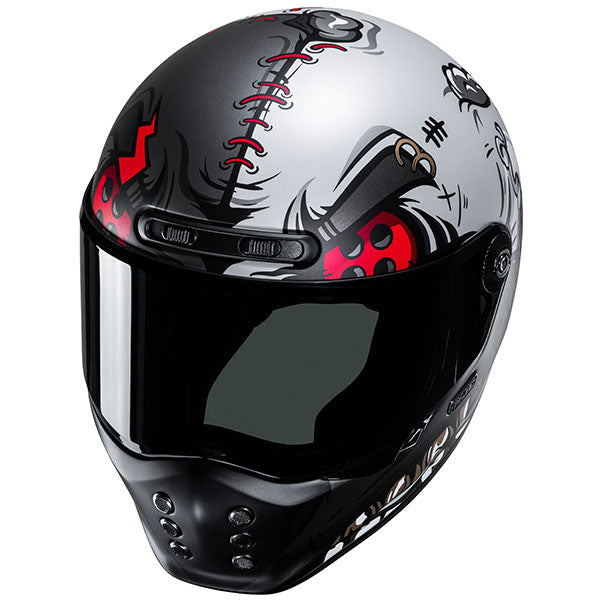 top view of HJC SKU 829113104, sizes XS, SM, MD, LG, XL for motorcycle helmet, street bike, full-face helmet, and powersports use.