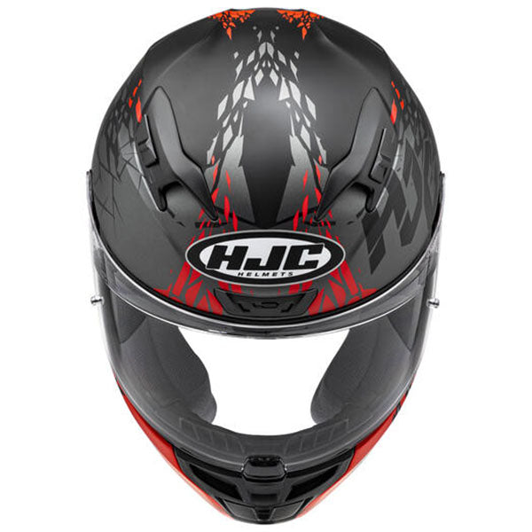 studio product photo of HJC SKU 810383403, sizes XS, SM, MD, LG, XL for motorcycle helmet, street bike, full-face helmet, and powersports use.
