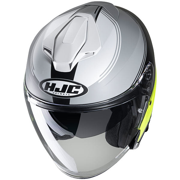top view of HJC SKU 837112704, sizes XS, SM, MD, LG, XL for motorcycle helmet, street bike, full-face helmet, and powersports use.