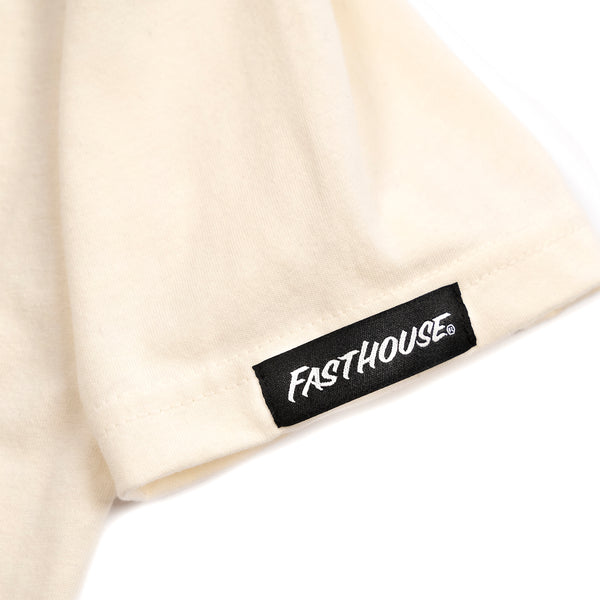 Studio photo on a white background of Fasthouse Hell Raiser Tee; showing tee fit, printed graphics, and crew neckline; SKU 3211230004; Sizes: S-3XL