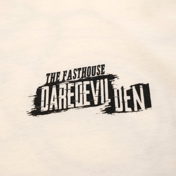 High-resolution studio image of Fasthouse Hell Raiser Tee; showing tee fit, printed graphics, and crew neckline; SKU 3211230004; Colors: Black, Natural