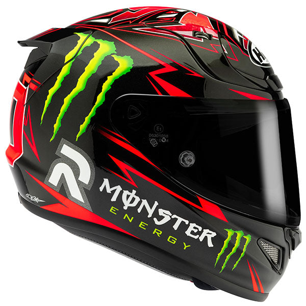 side view of HJC SKU 852140106, sizes XS, SM, MD, LG, XL for motorcycle helmet, street bike, full-face helmet, and powersports use.
