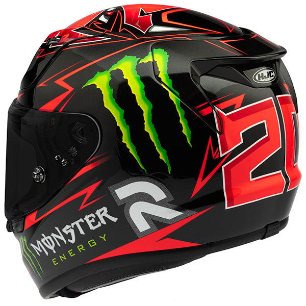 rear view of HJC SKU 852140104, sizes XS, SM, MD, LG, XL for motorcycle helmet, street bike, full-face helmet, and powersports use.