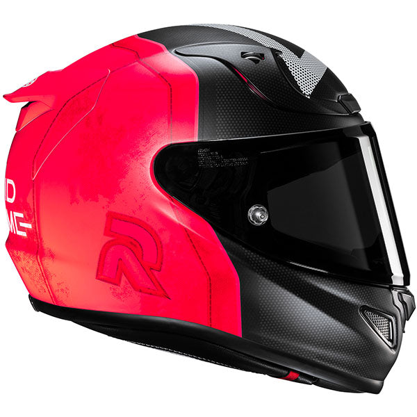 side view of HJC SKU 852123308, sizes SM, MD, LG, XL for motorcycle helmet, street bike, full-face helmet, and powersports use.