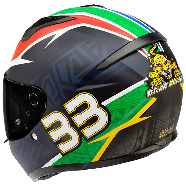 rear view of HJC SKU 825133404, sizes XS, SM, MD, LG, XL for motorcycle helmet, street bike, full-face helmet, and powersports use.